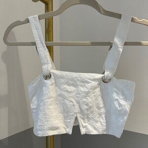 LF Millau White Cropped Top with Cutout